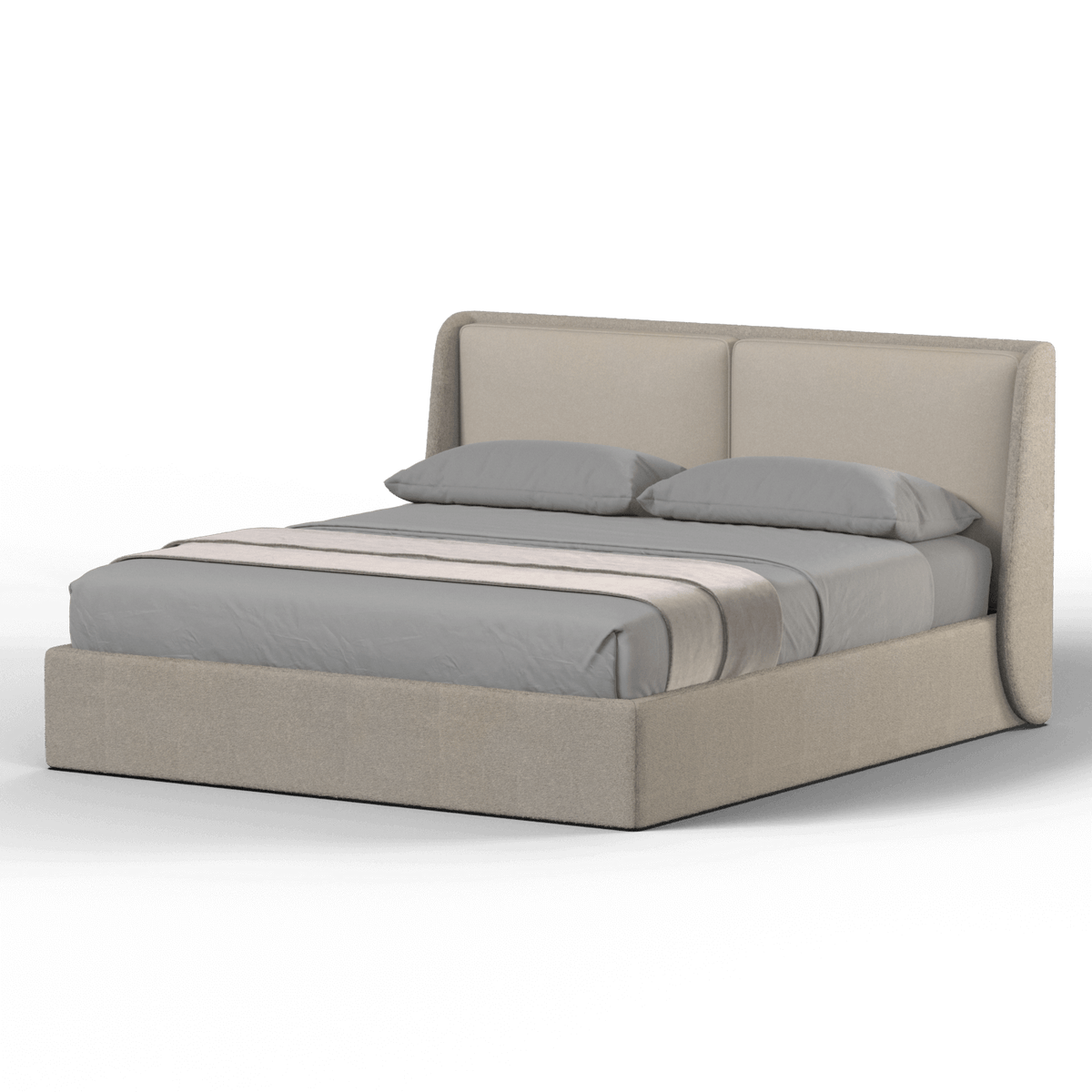 Lit double rembourré Ruby en tissu haut de gamme