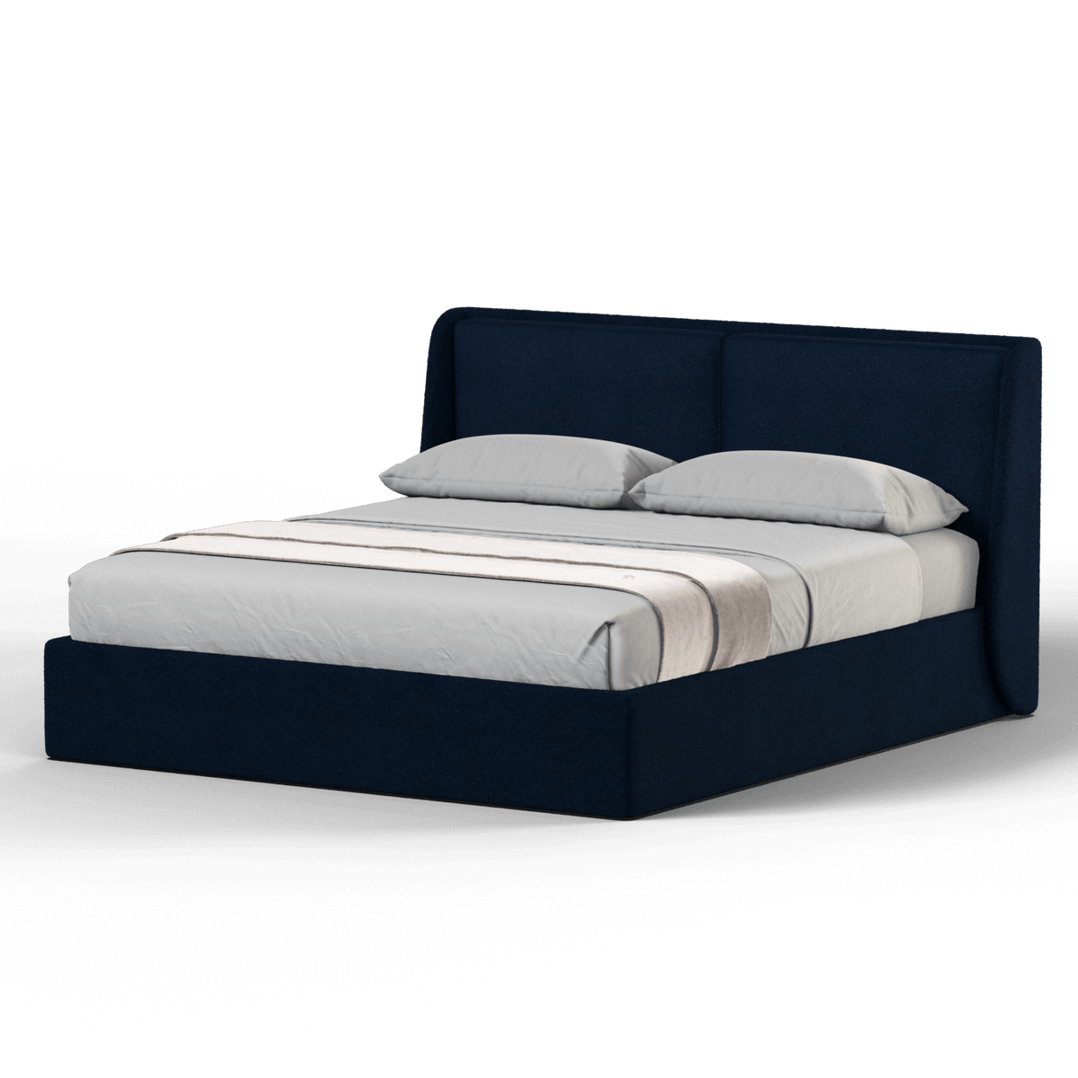 Lit double rembourré Ruby en tissu haut de gamme