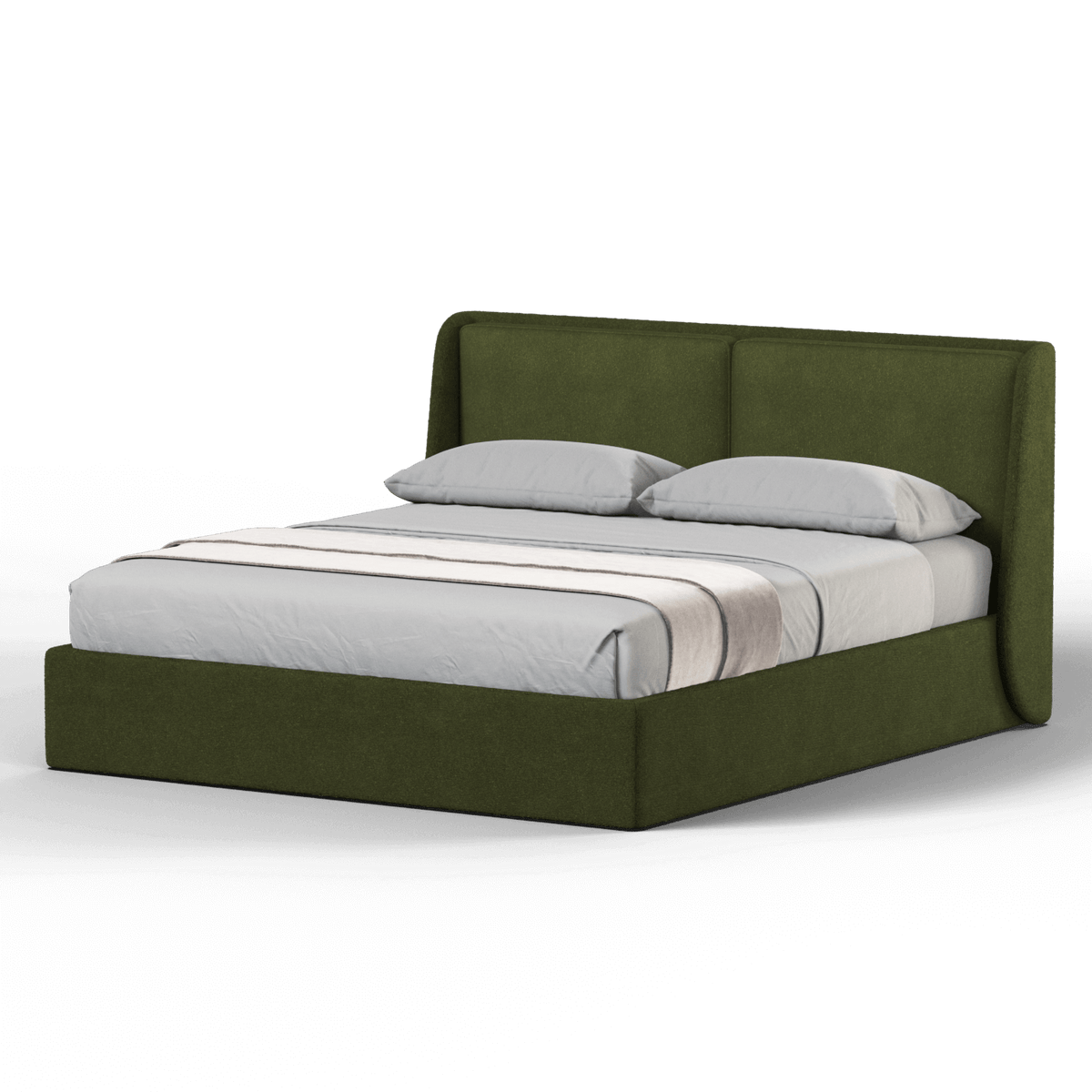 Lit double rembourré Ruby en tissu haut de gamme