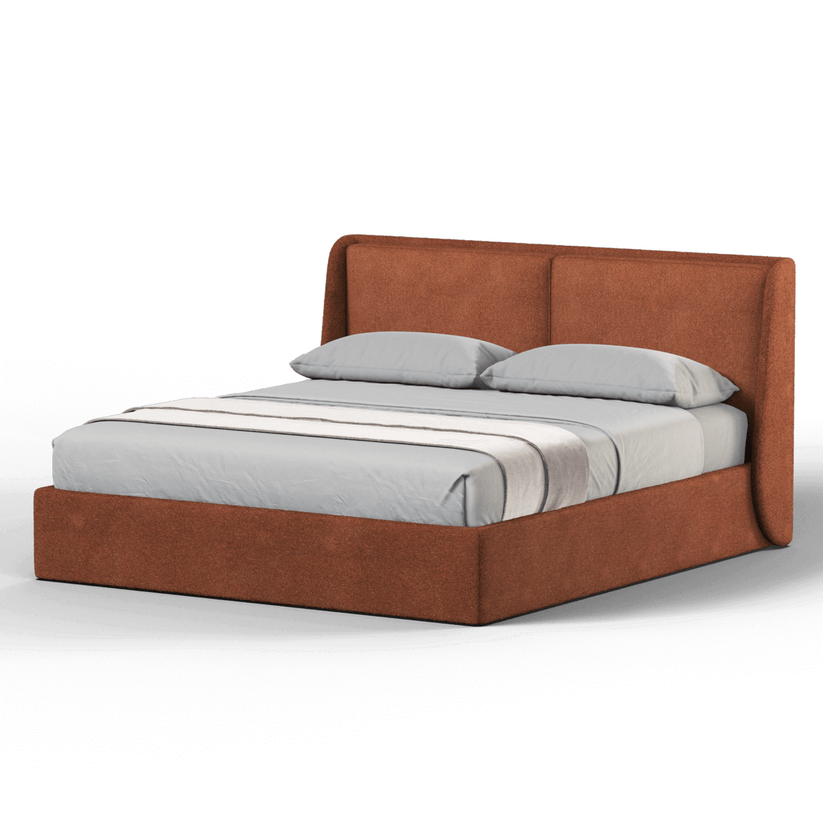 Lit double rembourré Ruby en tissu haut de gamme