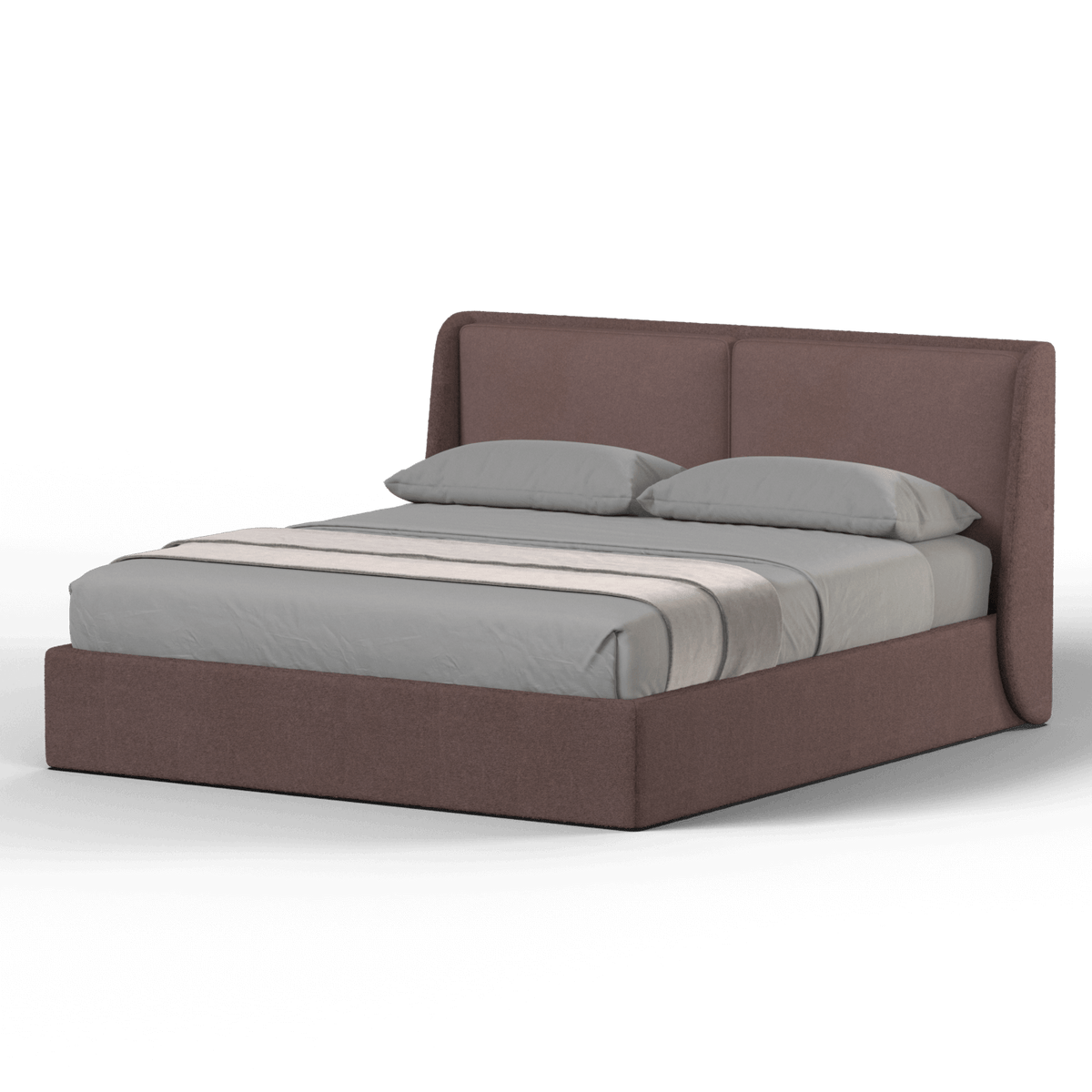 Lit double rembourré Ruby en tissu haut de gamme