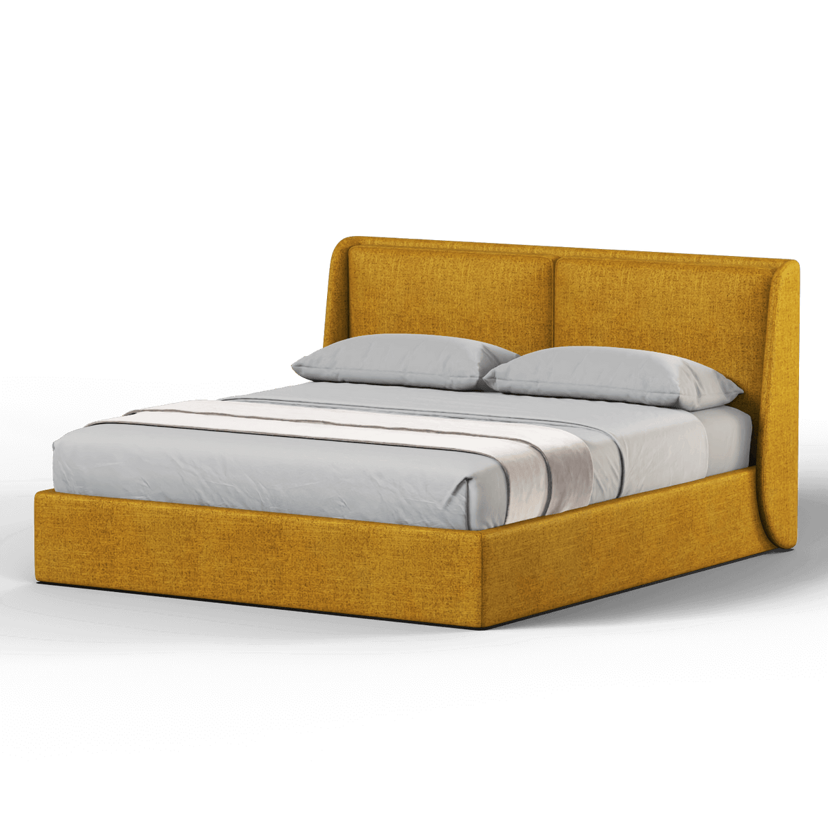Lit double rembourré Ruby en tissu haut de gamme