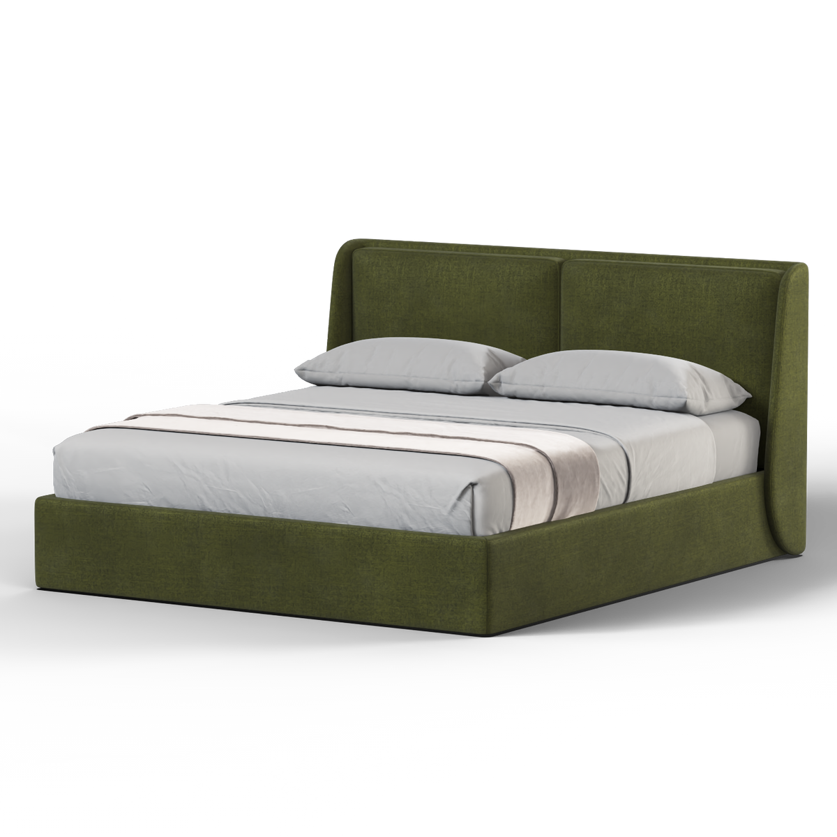 Lit double rembourré Ruby en tissu haut de gamme