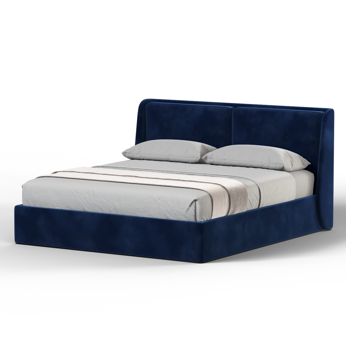 Lit double rembourré Ruby en tissu haut de gamme