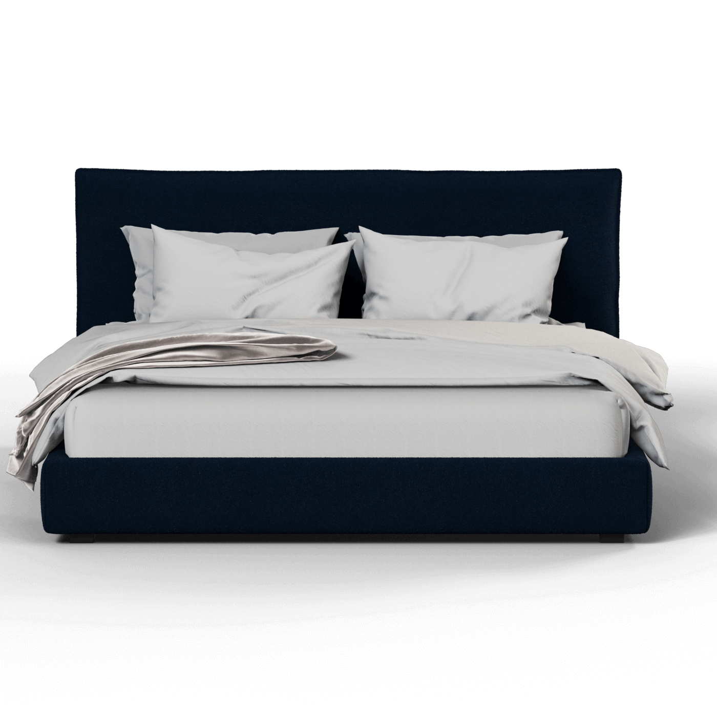 Lit double rembourré Thea avec tête de lit épurée