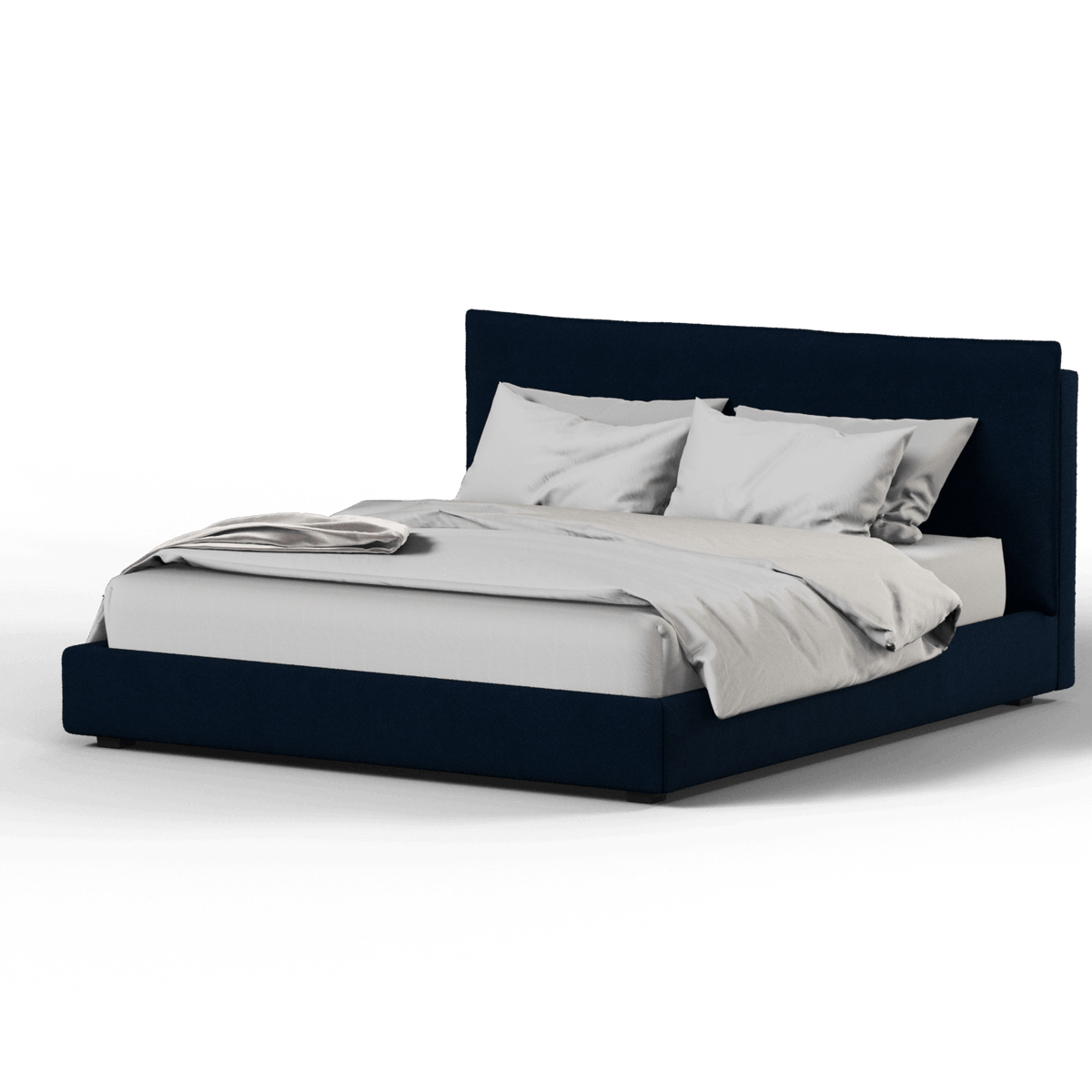 Bedspoke Thea Upholstered Bed – Midnight Blue Bouclé