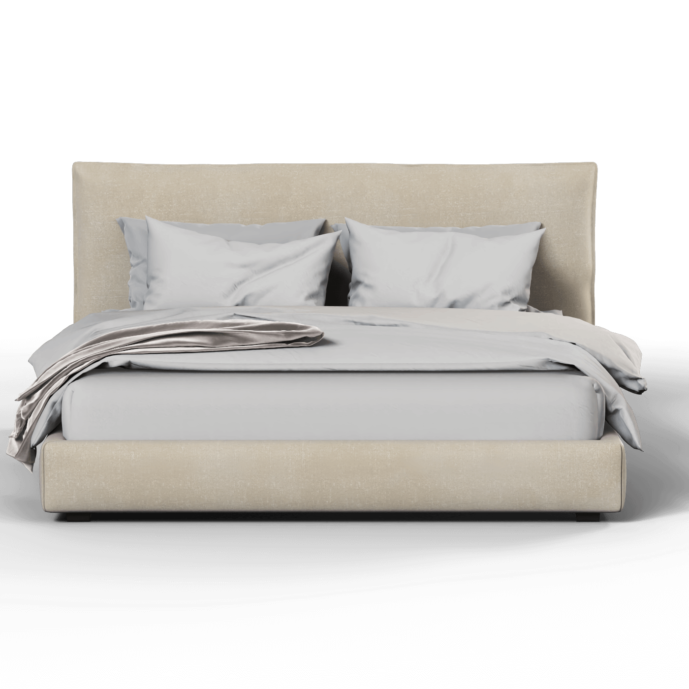Thea Upholstered Double Bed with Clean Headboard