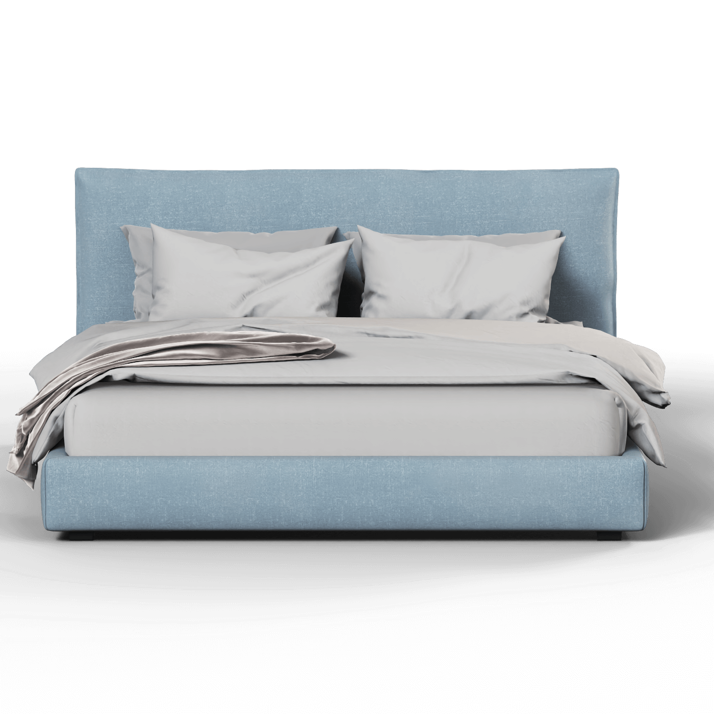 Thea Upholstered Double Bed with Clean Headboard