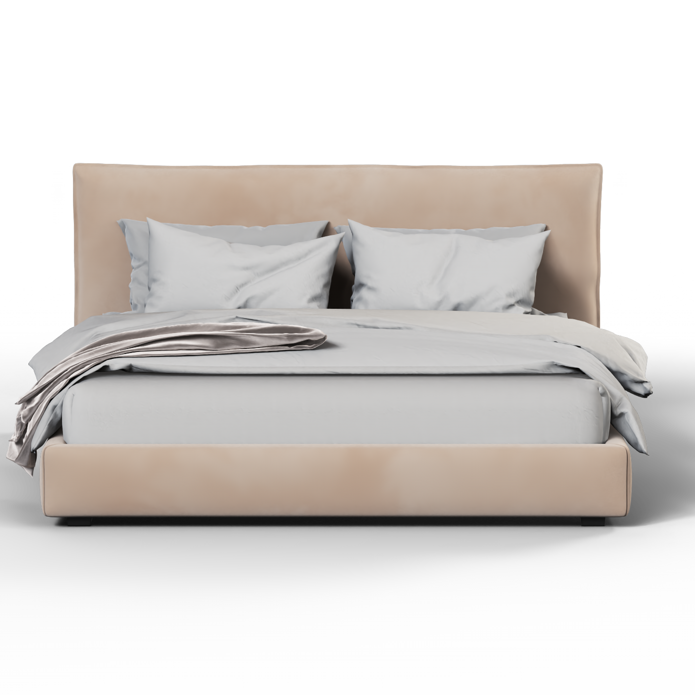 Thea Upholstered Double Bed with Clean Headboard