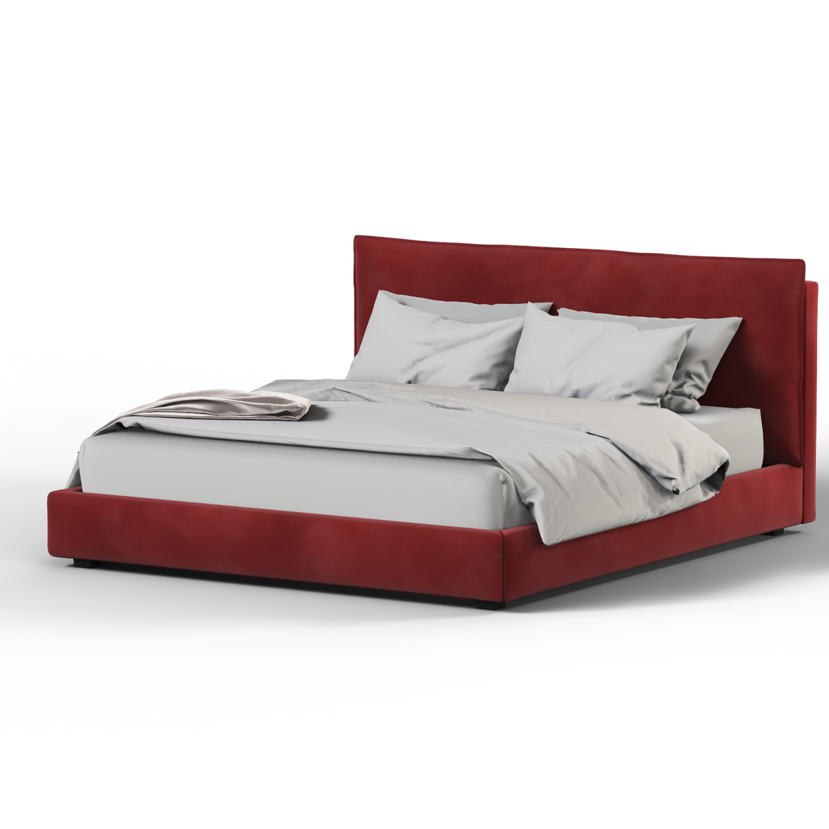 Bedspoke Thea Upholstered Bed – Brick Red Velvet