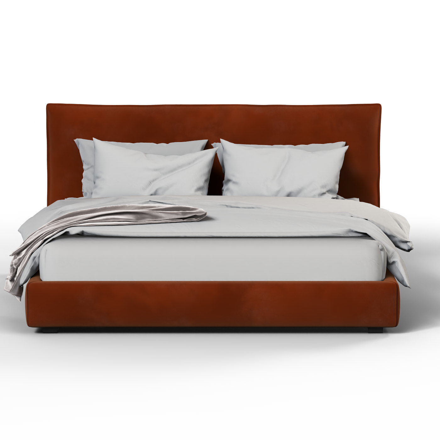 Thea Upholstered Double Bed with Clean Headboard