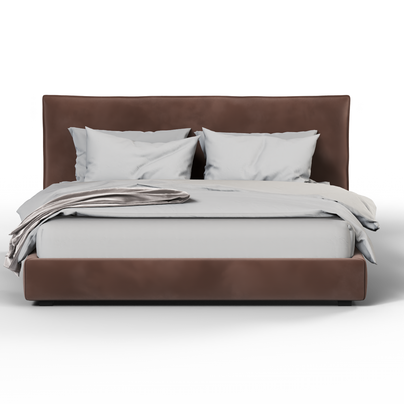 Thea Upholstered Double Bed with Clean Headboard