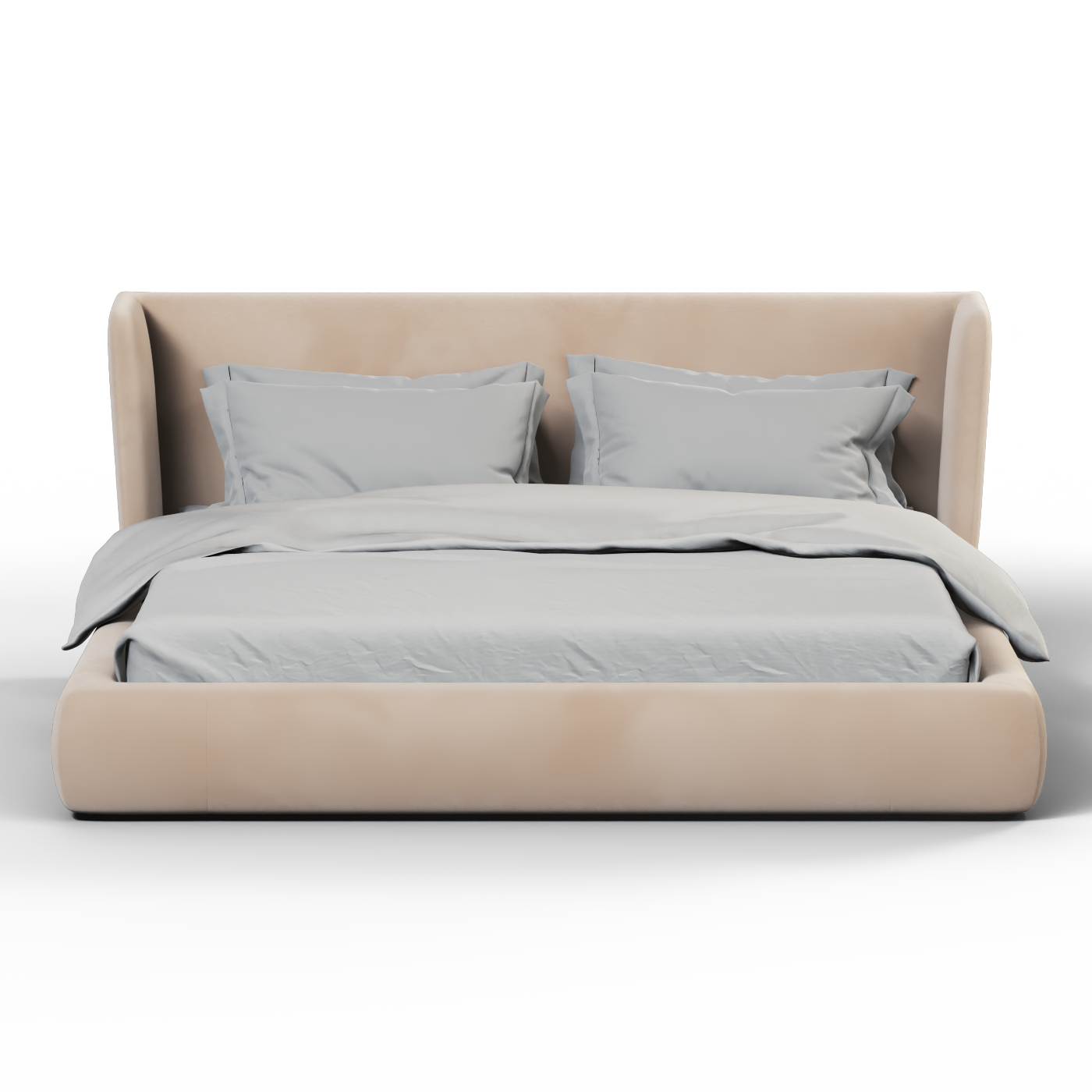 Valentina bed in Boucle Velvet Fabric