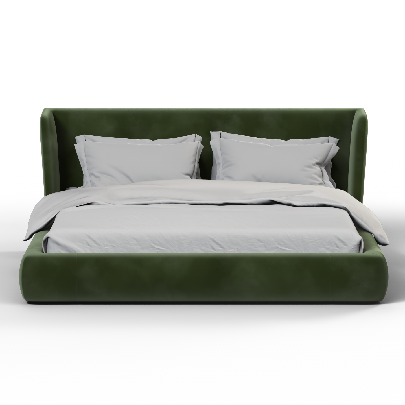 Lit Valentina en tissu velours bouclé