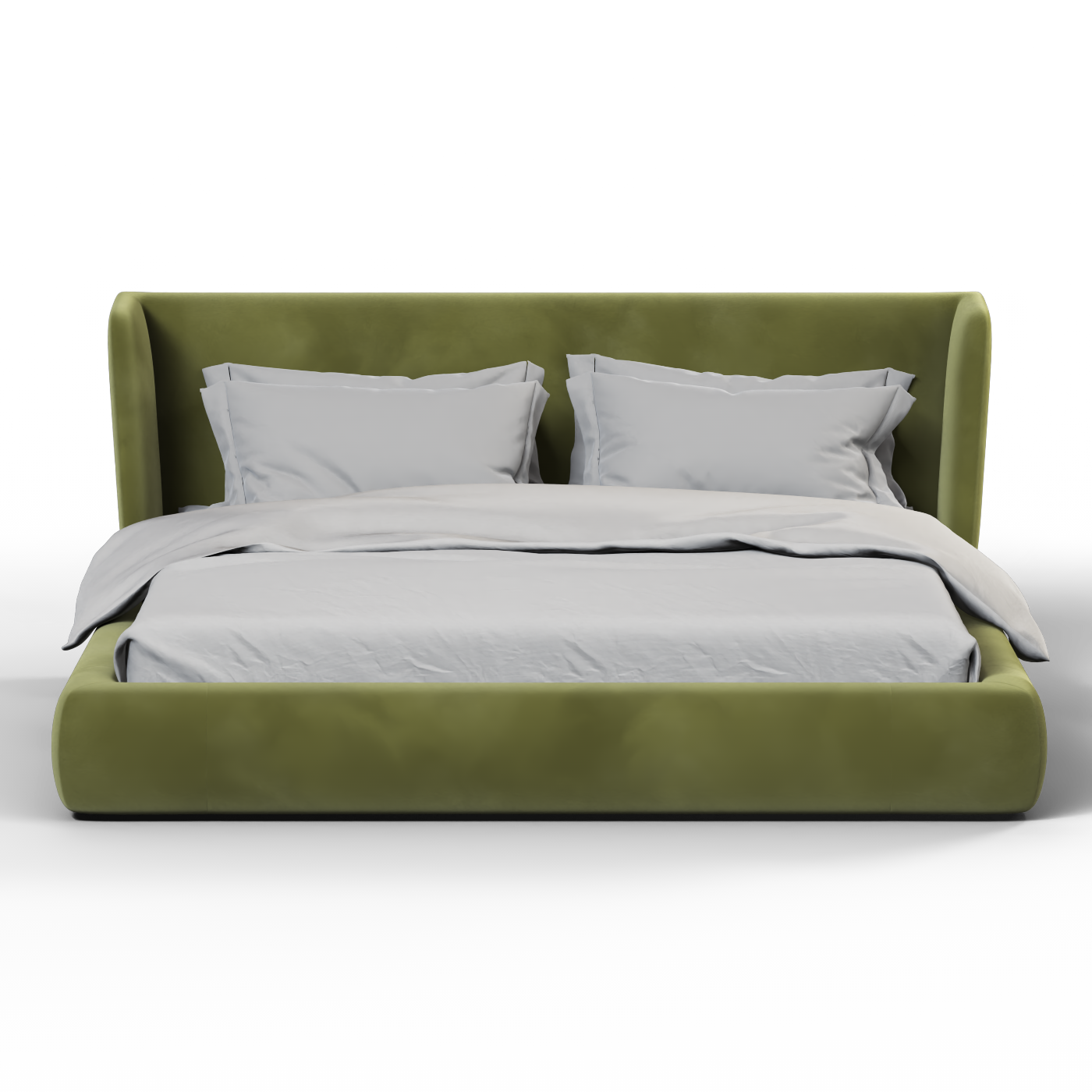 Lit Valentina en tissu velours bouclé