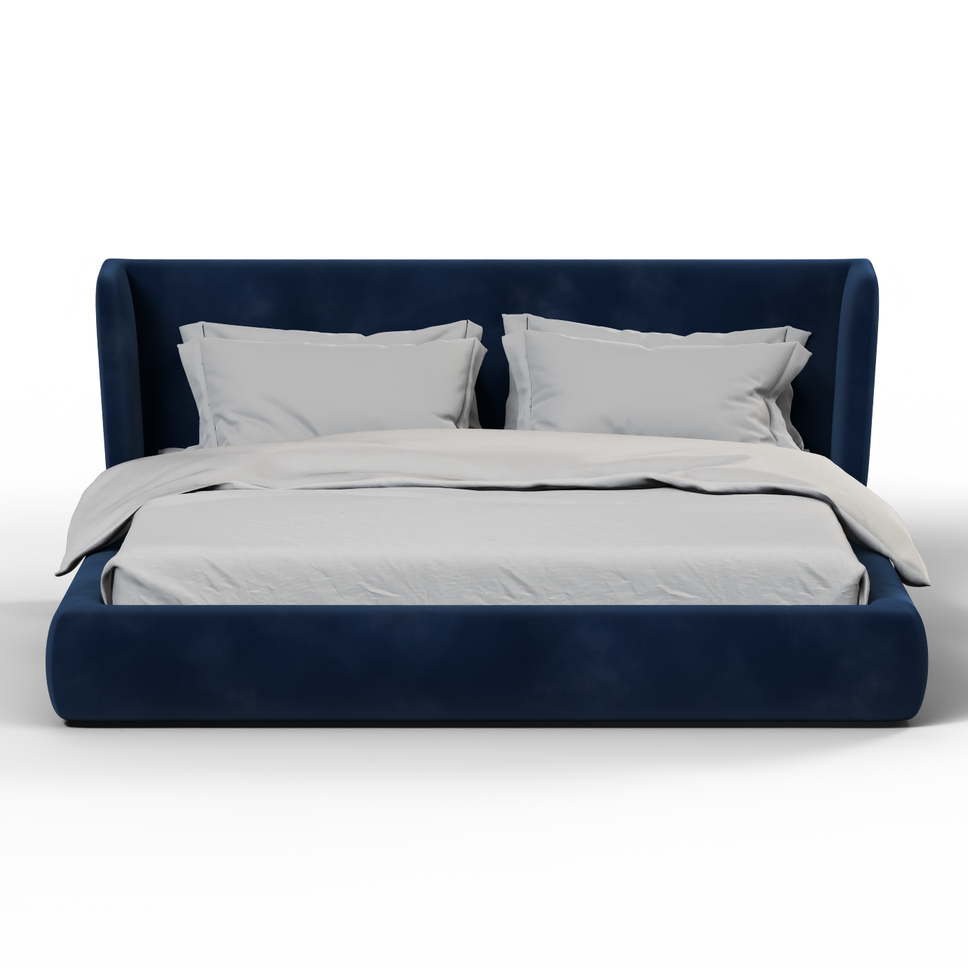 Lit Valentina en tissu velours bouclé