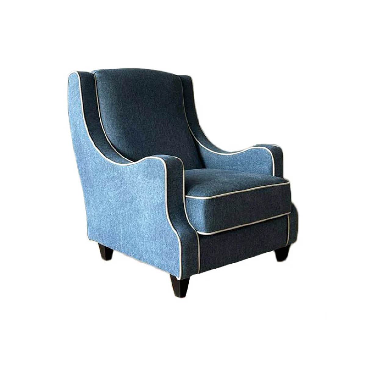 Fauteuil rembourré William avec cadre angulaire