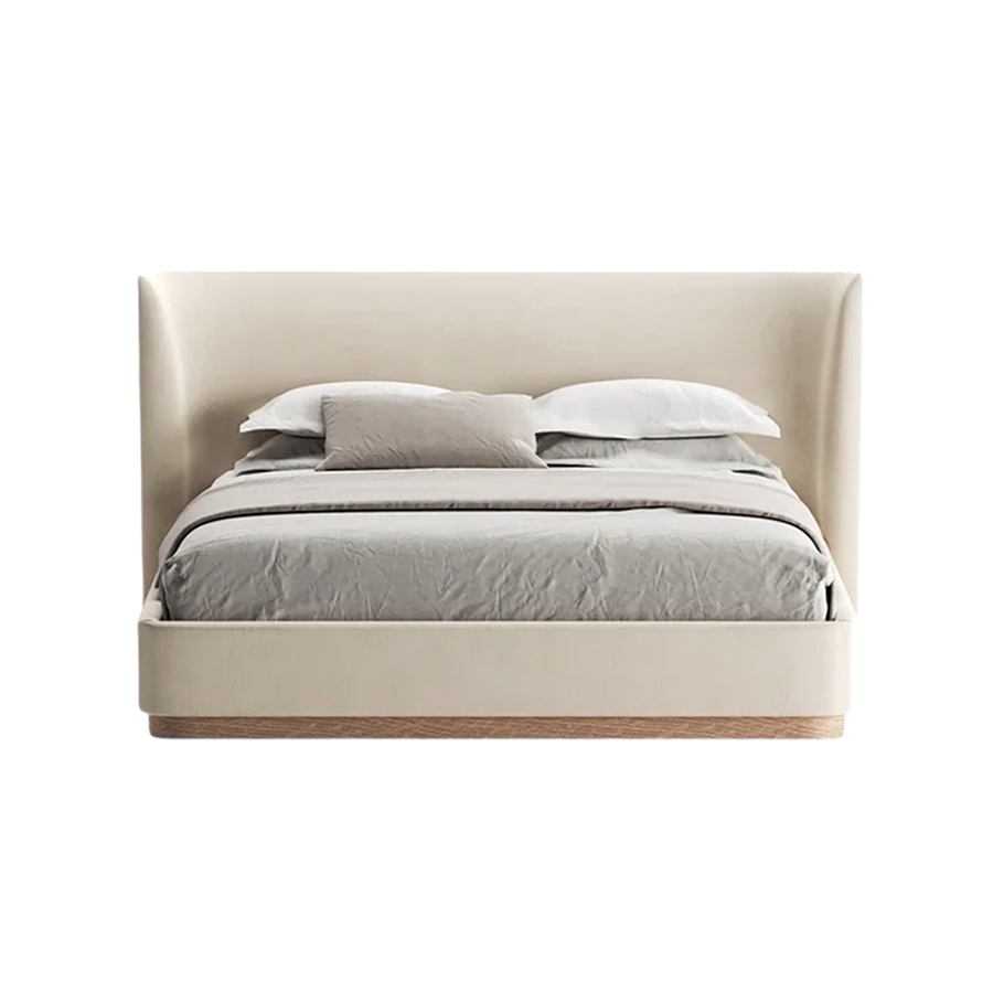 Lit double Essen en tissu crème doux