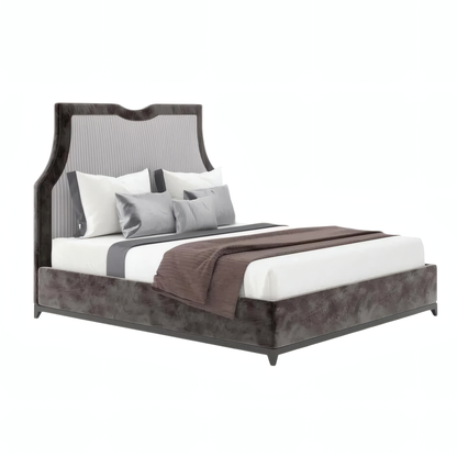 Isla Bed with High Curved Headboard and Upholstered Frame