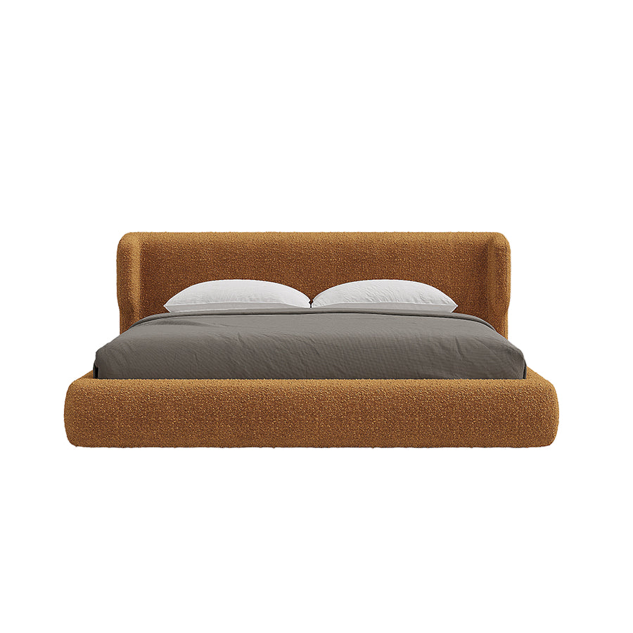 Marsella Upholstered Bed in Camel Bouclé