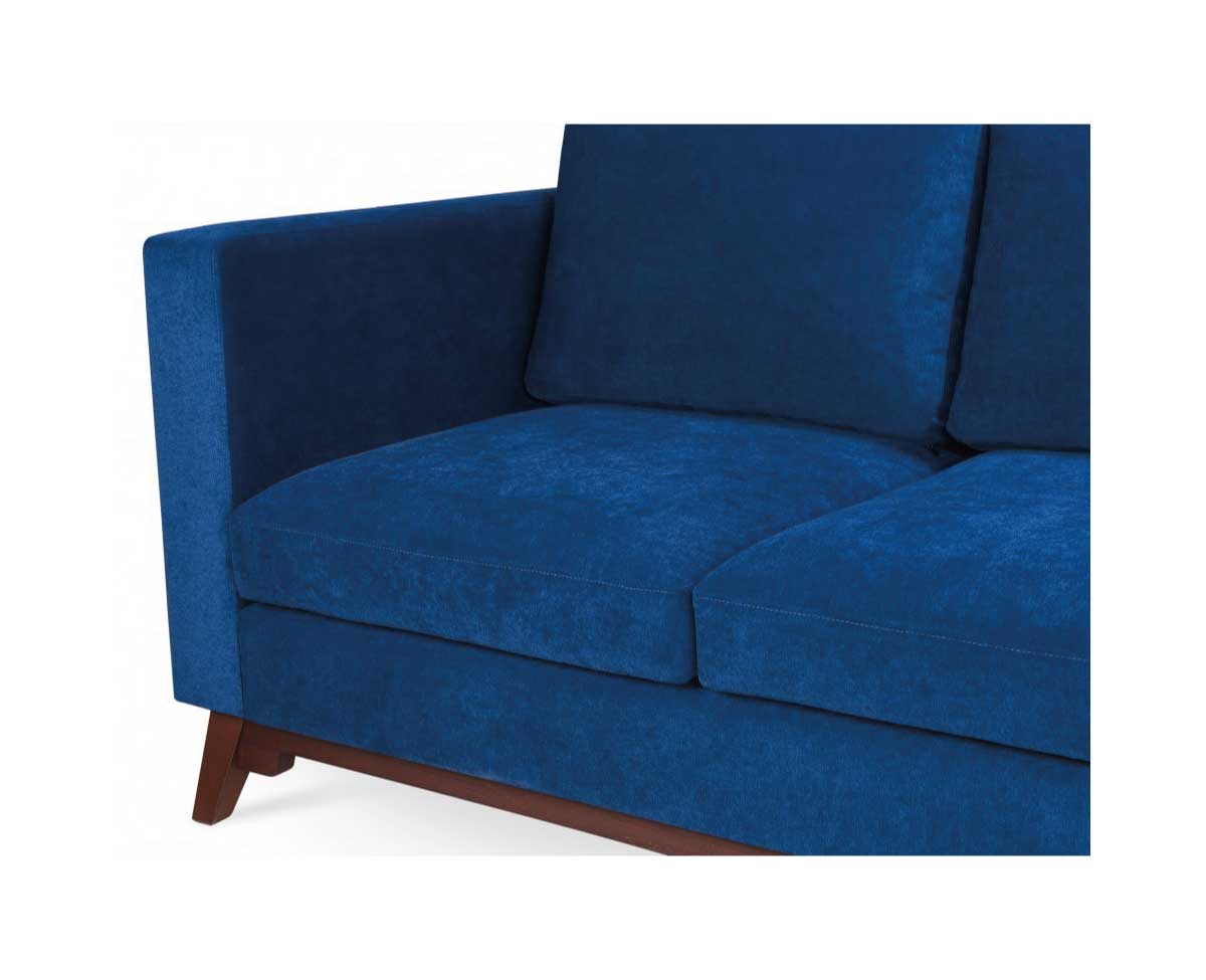 Sofa Heaven with Three Seat Cushions Three Back Cushions and Wooden Legs