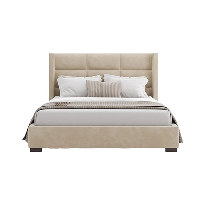 Lit rectangulaire Ava N73 avec tête de lit rembourrée