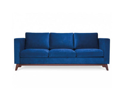 Sofa Heaven with Three Seat Cushions Three Back Cushions and Wooden Legs