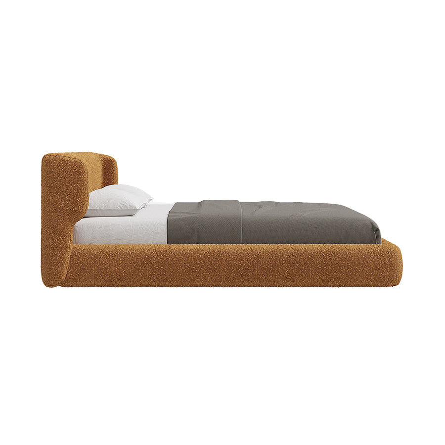 Marsella Upholstered Bed in Camel Bouclé