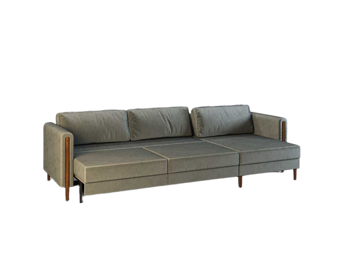 Brownie Otto Corner Sofa with Right Corner Section and Three Seat Cushions
