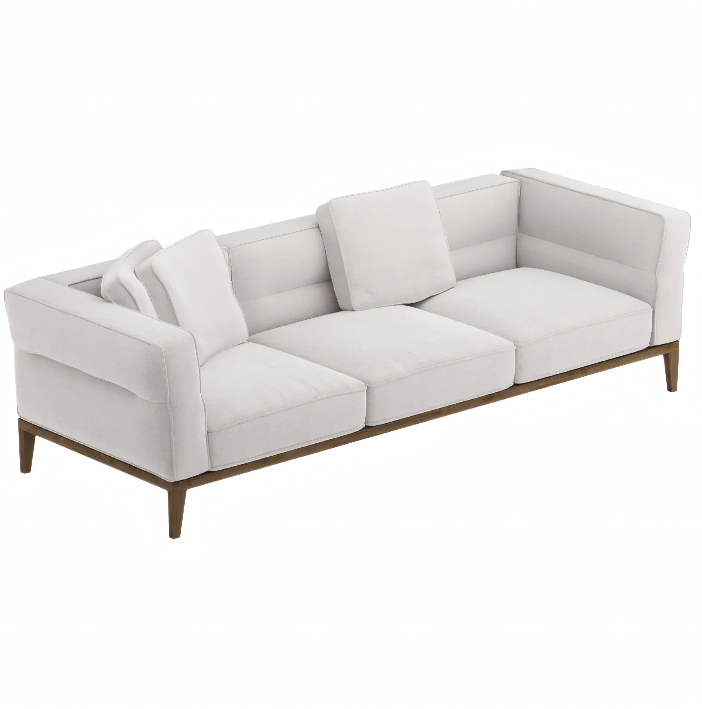 Canapé trois places Hope avec cadre en bois et coussins amovibles