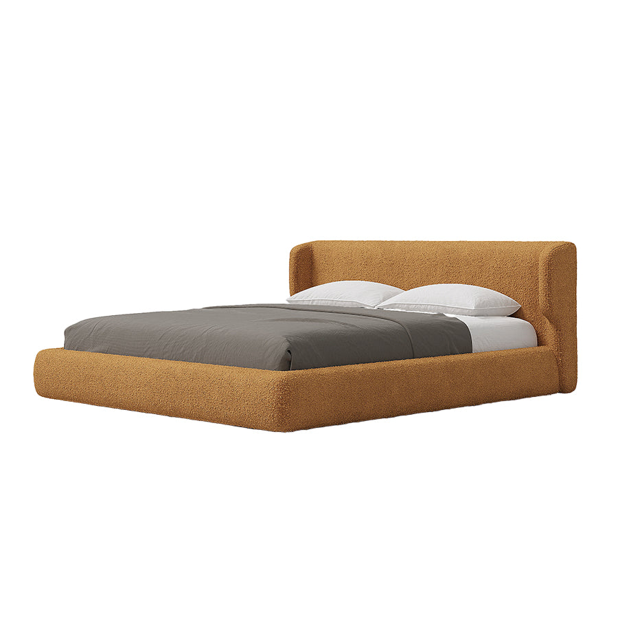Marsella Upholstered Bed in Camel Bouclé