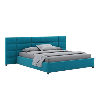 Ava Bed with Extended Panel Headboard and Upholstered Frame