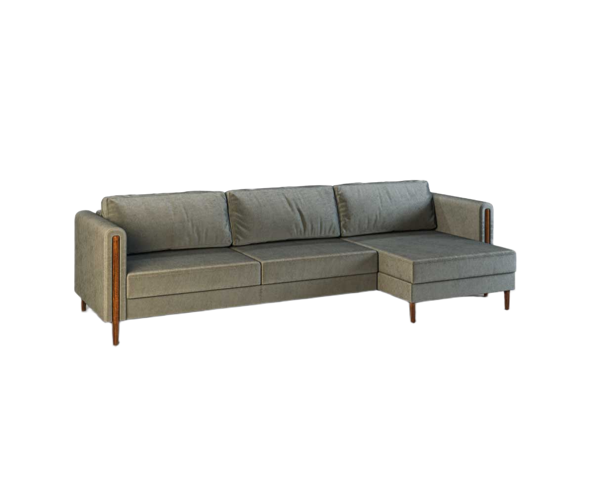 Brownie Otto Corner Sofa with Right Corner Section and Three Seat Cushions
