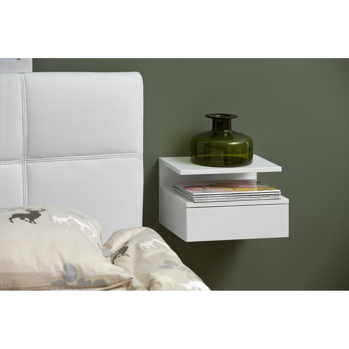 Bedside Table Ashlan - White