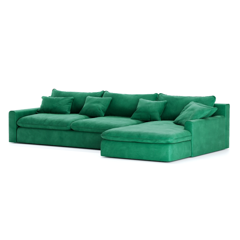 Canapé d'angle Felton en velours vert