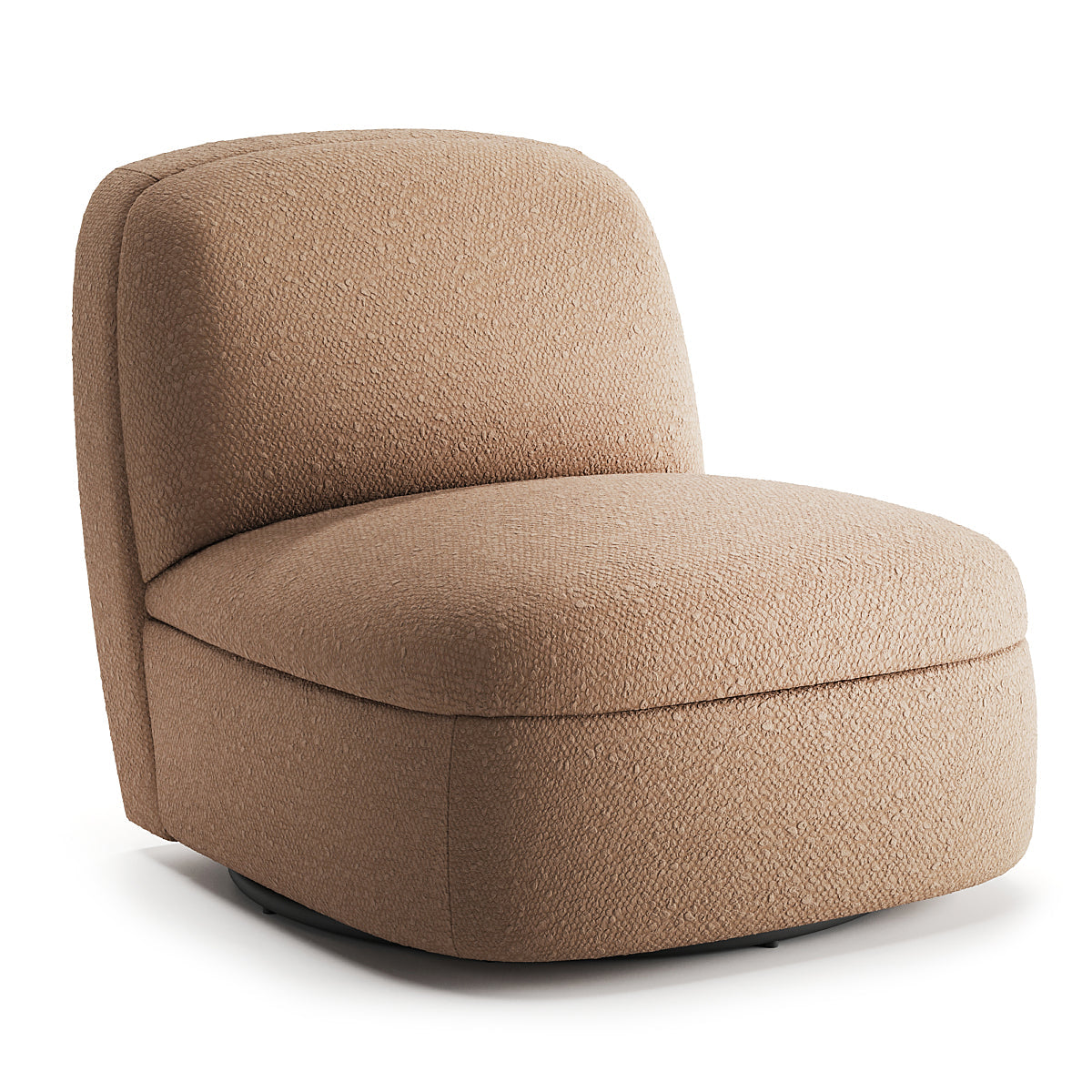 Close-up of Puffy Chair's velvet upholstery texture
