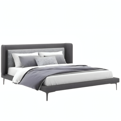 Lit Elsa aux courbes raffinées et à la tête de lit épurée