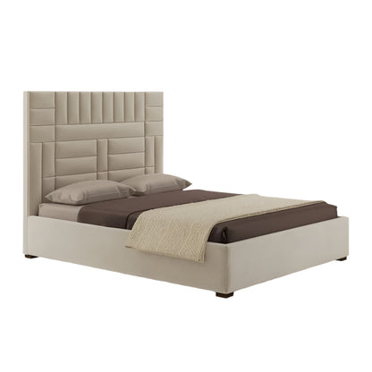 Bernadette Upholstered Bed with Geometric Headboard