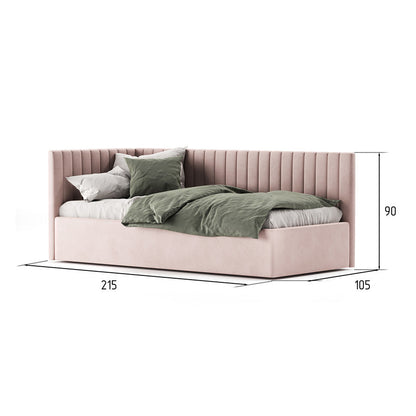 Peony Kids Bed in Pink Striped Fabric