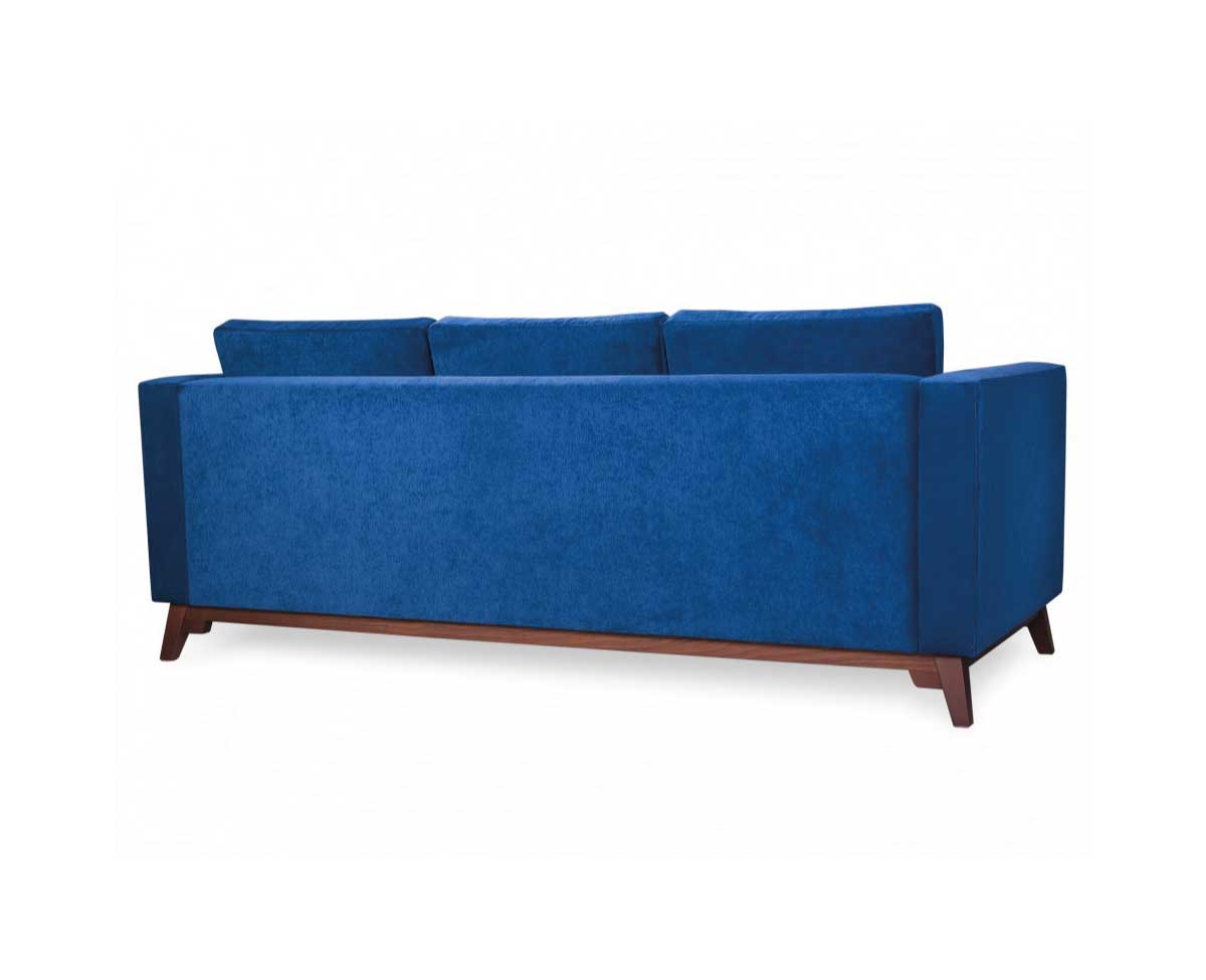Sofa Heaven with Three Seat Cushions Three Back Cushions and Wooden Legs
