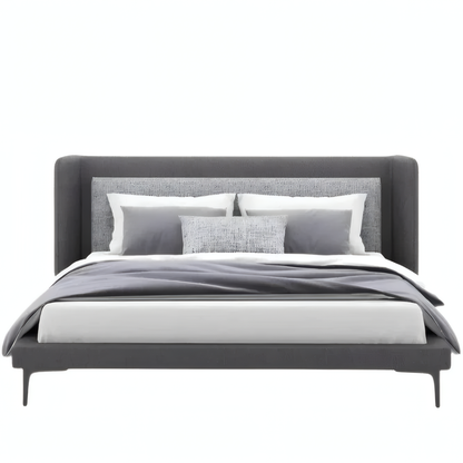 Lit Elsa aux courbes raffinées et à la tête de lit épurée