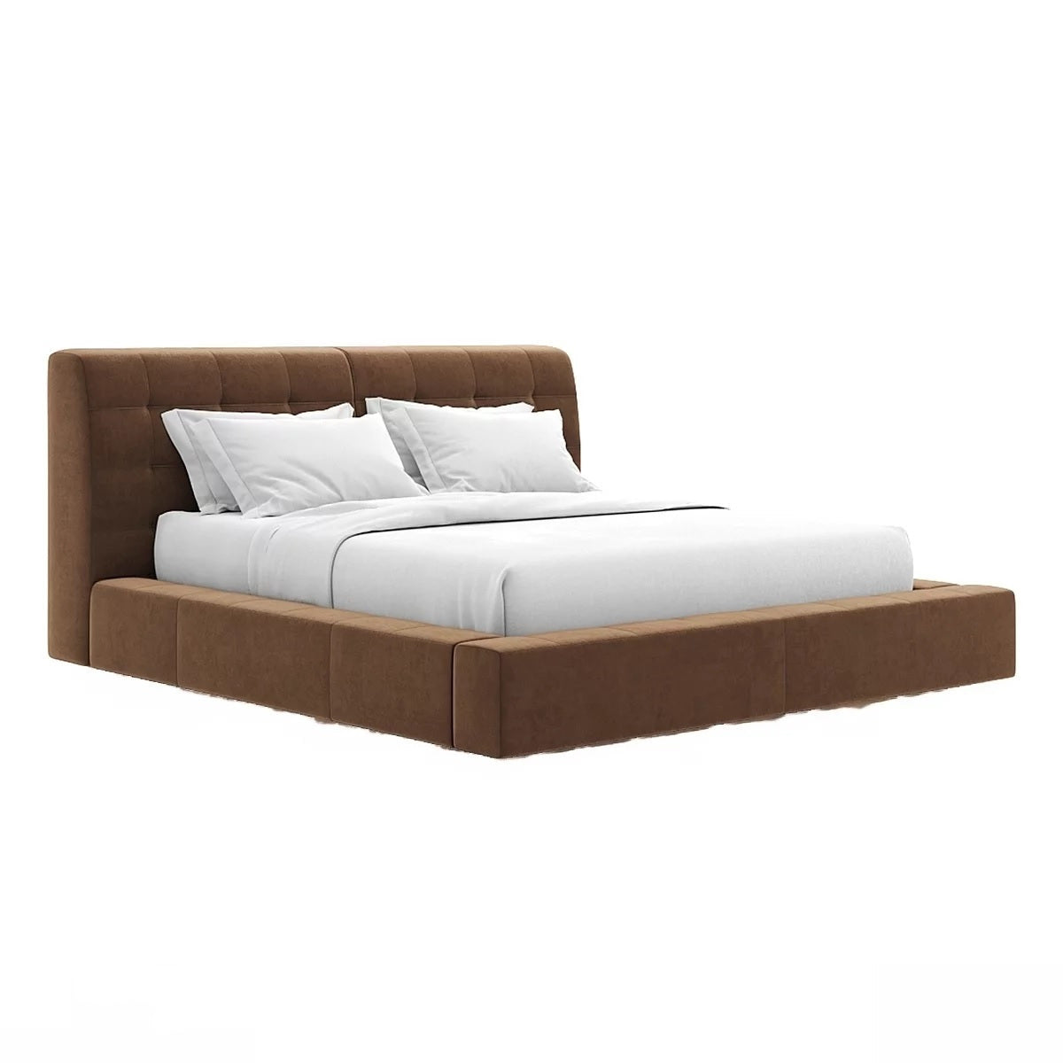 Martina Double Bed with Frame and White Bedding