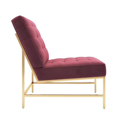 Fauteuil Luigi avec cadre en métal doré