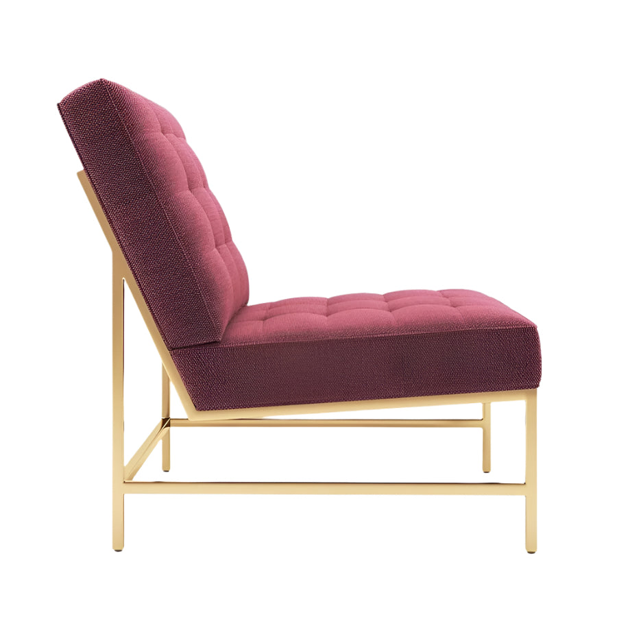 Fauteuil Luigi avec cadre en métal doré