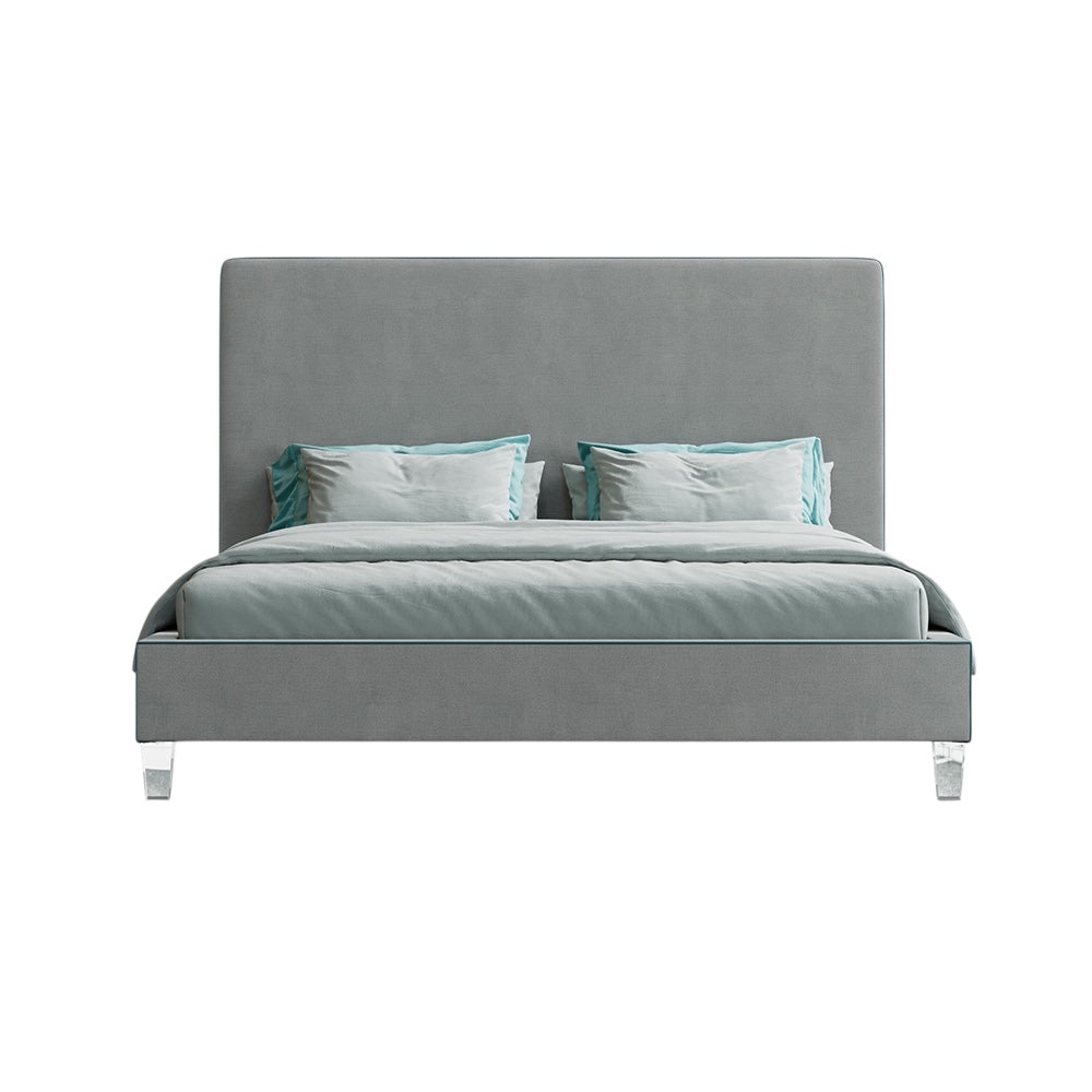 Lit Barnes avec tête de lit haute et pieds en acrylique transparent