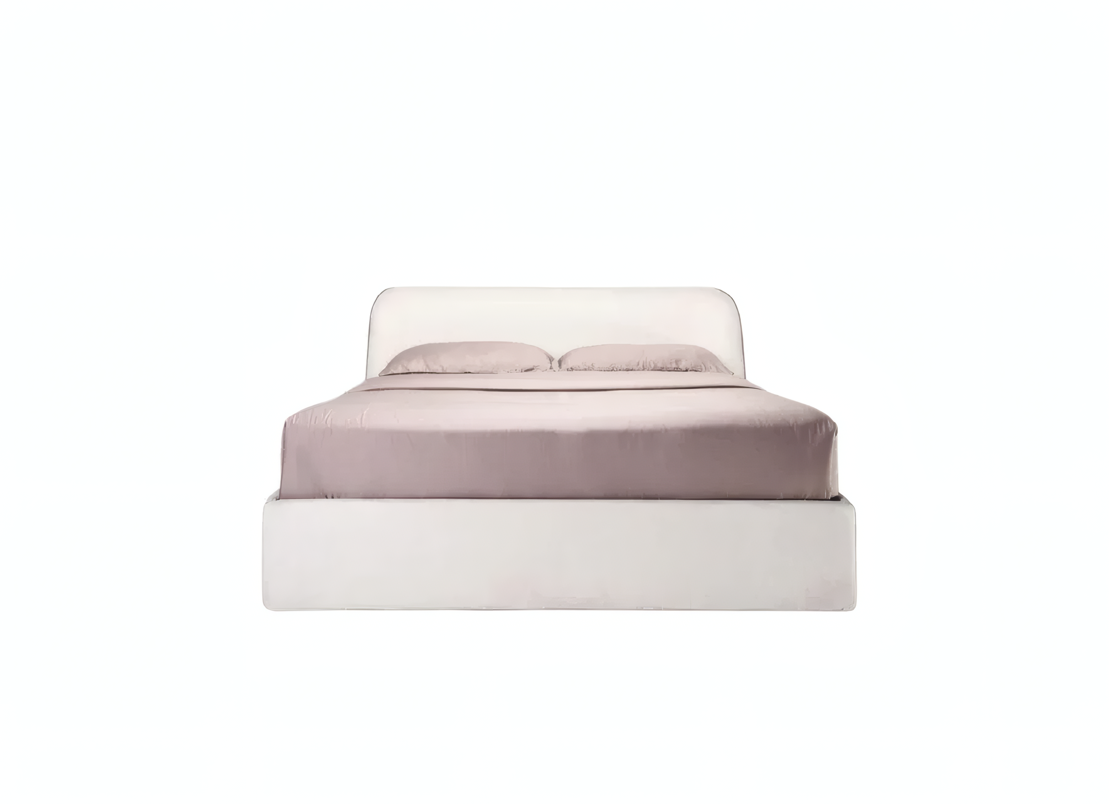 Lit double Avice avec tête de lit rembourrée arrondie