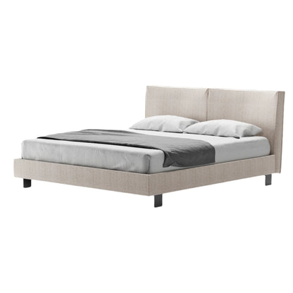 Lia Upholstered Bed in Light Grey Fabric