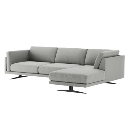 Canapé d'angle Ozzy en velours gris