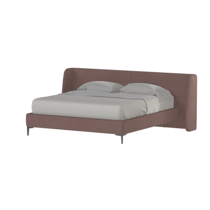Abbey Upholstered Bed with Structured Headboard and Refined Lines