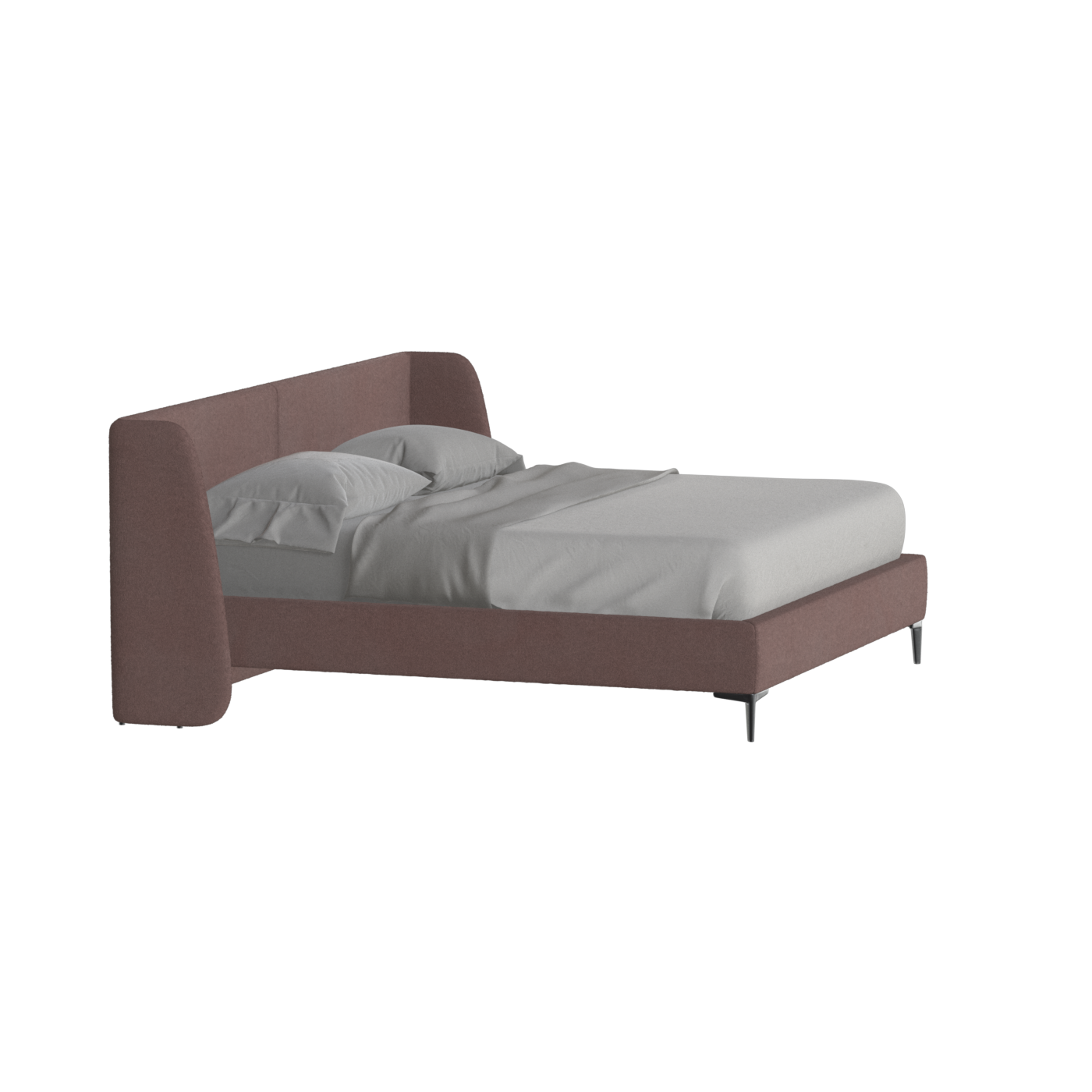 Abbey Upholstered Bed with Structured Headboard and Refined Lines